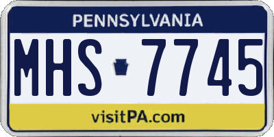 PA license plate MHS7745