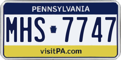 PA license plate MHS7747