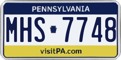 PA license plate MHS7748