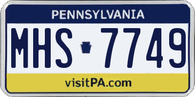 PA license plate MHS7749