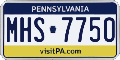 PA license plate MHS7750