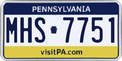 PA license plate MHS7751
