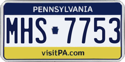 PA license plate MHS7753