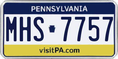 PA license plate MHS7757