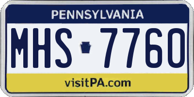PA license plate MHS7760