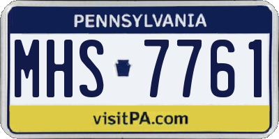 PA license plate MHS7761