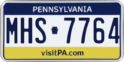 PA license plate MHS7764