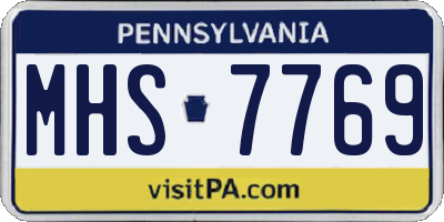 PA license plate MHS7769