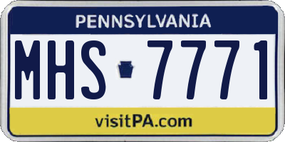 PA license plate MHS7771