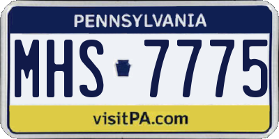 PA license plate MHS7775