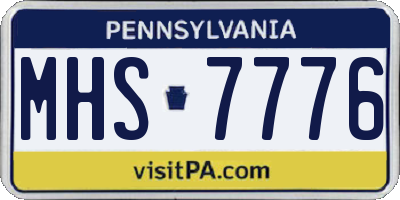 PA license plate MHS7776