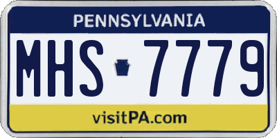 PA license plate MHS7779