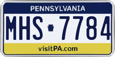 PA license plate MHS7784