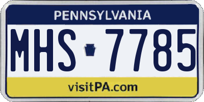 PA license plate MHS7785