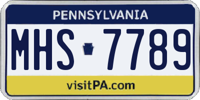 PA license plate MHS7789