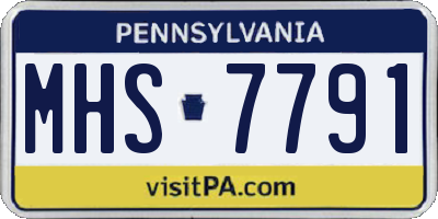 PA license plate MHS7791