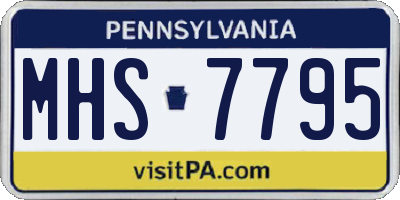 PA license plate MHS7795