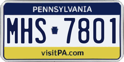 PA license plate MHS7801