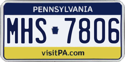 PA license plate MHS7806