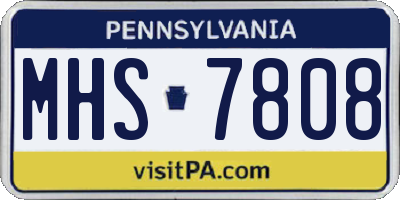 PA license plate MHS7808