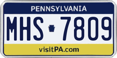 PA license plate MHS7809