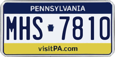 PA license plate MHS7810