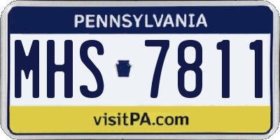 PA license plate MHS7811