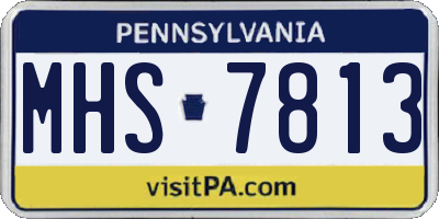 PA license plate MHS7813
