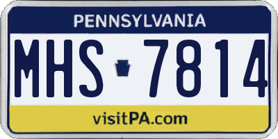 PA license plate MHS7814