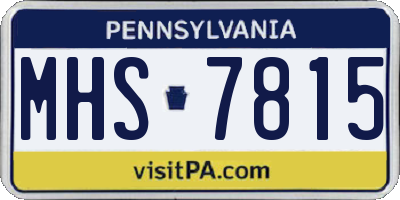 PA license plate MHS7815