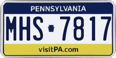 PA license plate MHS7817