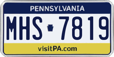 PA license plate MHS7819