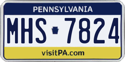 PA license plate MHS7824