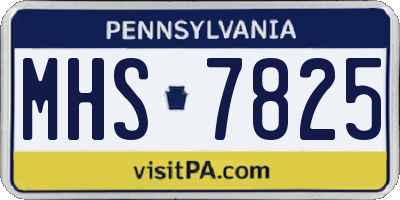 PA license plate MHS7825