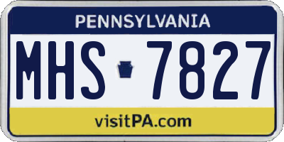 PA license plate MHS7827