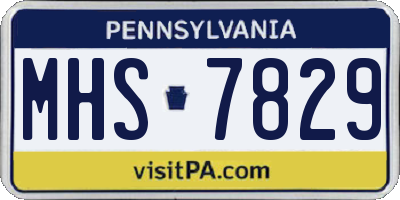 PA license plate MHS7829