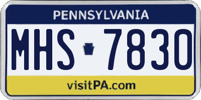 PA license plate MHS7830