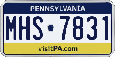 PA license plate MHS7831