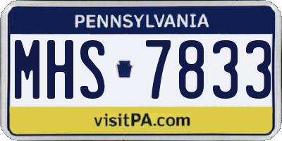 PA license plate MHS7833
