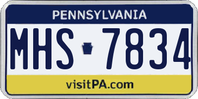 PA license plate MHS7834