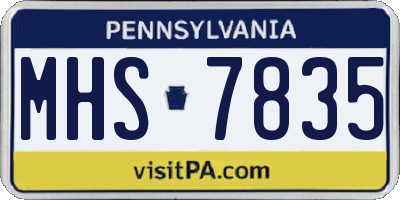 PA license plate MHS7835