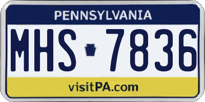 PA license plate MHS7836