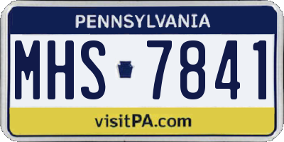 PA license plate MHS7841