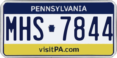 PA license plate MHS7844