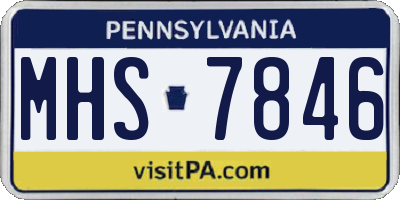 PA license plate MHS7846