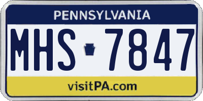 PA license plate MHS7847