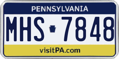 PA license plate MHS7848