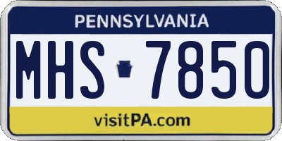 PA license plate MHS7850