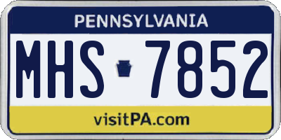 PA license plate MHS7852