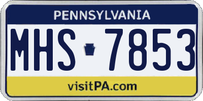 PA license plate MHS7853